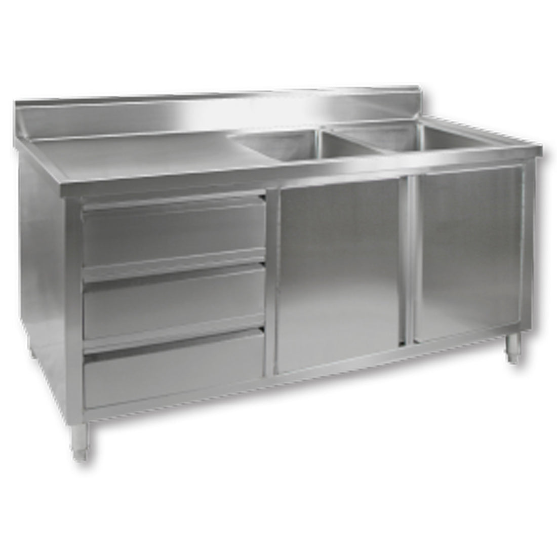 Modular Systems KITCHEN TIDY CABINET WITH DOUBLE RIGHT SINKS 1800x700x900 DSC-1800R-H