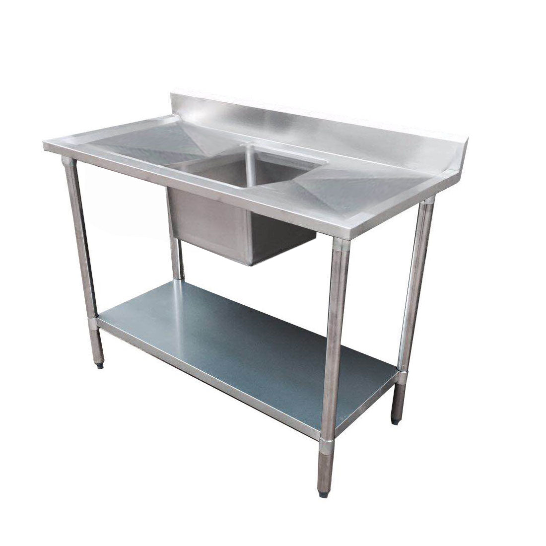 Economic 304 Grade SS Centre Single Sink Bench 1200x600x900 with 400x400x250 sink 1200-6-SSBC
