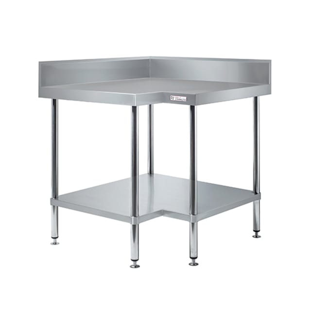 Simply Stainless Corner Bench With Splashback 700 Series - 900mm Wide
Includes undershelf SS04.7.0900