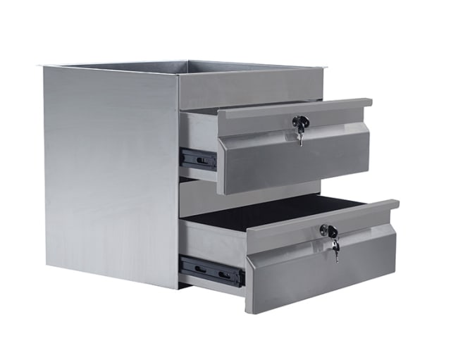 2 x Stainless Steel Drawers
125mm deep, supplied with locks SS19.0200
