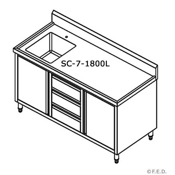 Modular Systems CABINET WITH LEFT SINK 1800x700x900 SC-7-1800L-H