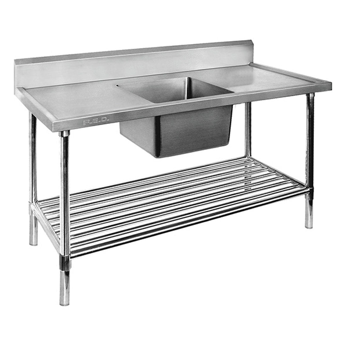 Modular Systems Single Centre Sink Bench & Pot Undershelf 1200x600x900 SSB6-1200C/A