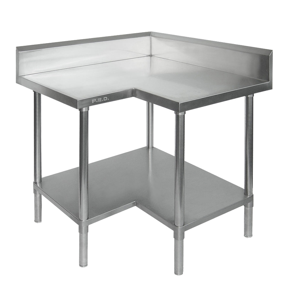 Modular Systems Corner Workbench, 150mm Splashback & Undershelf 900x900x900mm WBCB7-0900/A