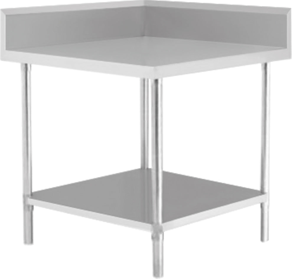 Kitchen Knock Corner Bench with Splash Wall & Undershelf COR-0660 600 x 600 x 900 + 150mm
