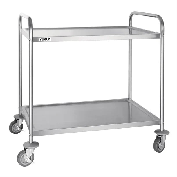 Vogue Stainless Steel 2 Tier Clearing Trolley Large F998