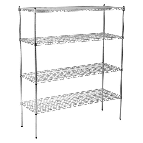 JIWINS WIRE SHELF UNIT COMPLETE CHROMED 760x355x1800mm