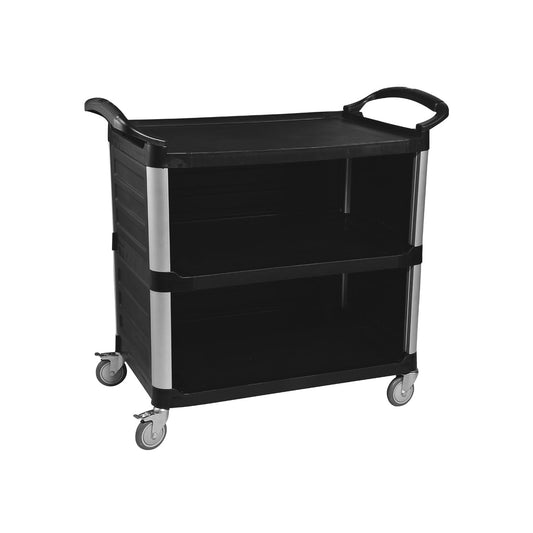 JIWINS SERVICE CART w/PANEL BLACK PP/ALUM 980x530x930mm