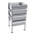 3Monkeez Freestanding Drawer Unit. No Locks. O/A 490mmL x 480mmD x 900mmH. Includes Adjustable Feet. 304 Grade S/S 3 Drawer