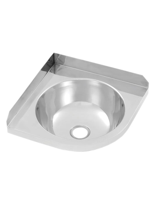 3Monkeez Corner Round Wall Basin and Brackets. 40mm Outlet. 304 Grade S/S HBCR