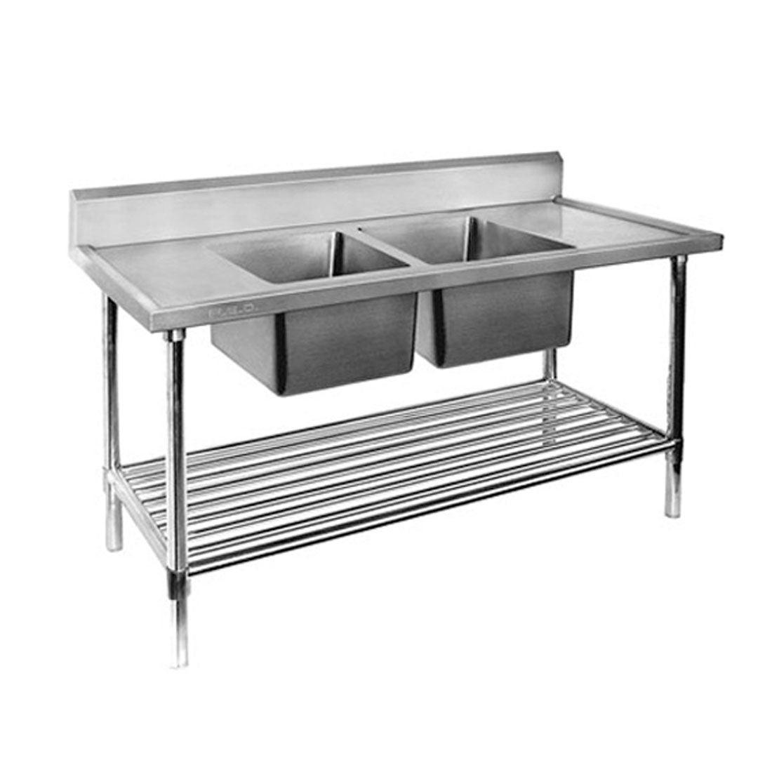 Modular Systems Double Centre Sink Bench with Pot Undershelf 1200x600x900 DSB6-1200C/A