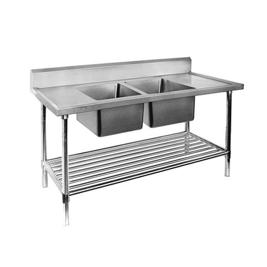 Modular Systems Double Centre Sink Bench with Pot Undershelf 1500x600x900 DSB6-1500C/A