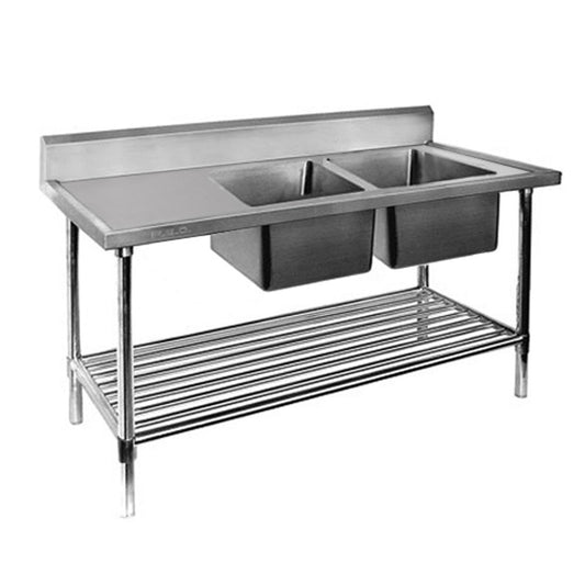 Modular Systems Double Right Sink Bench with Pot Undershelf 1500x600x900 DSB6-1500R/A
