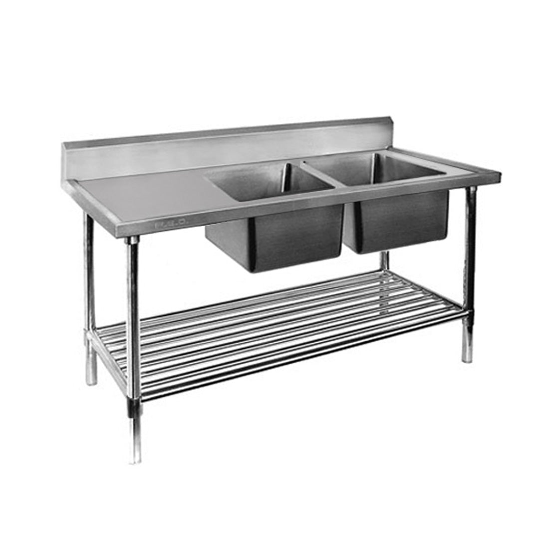 Modular Systems Double Right Sink Bench with Pot Undershelf 1500x700x900 DSB7-1500R/A