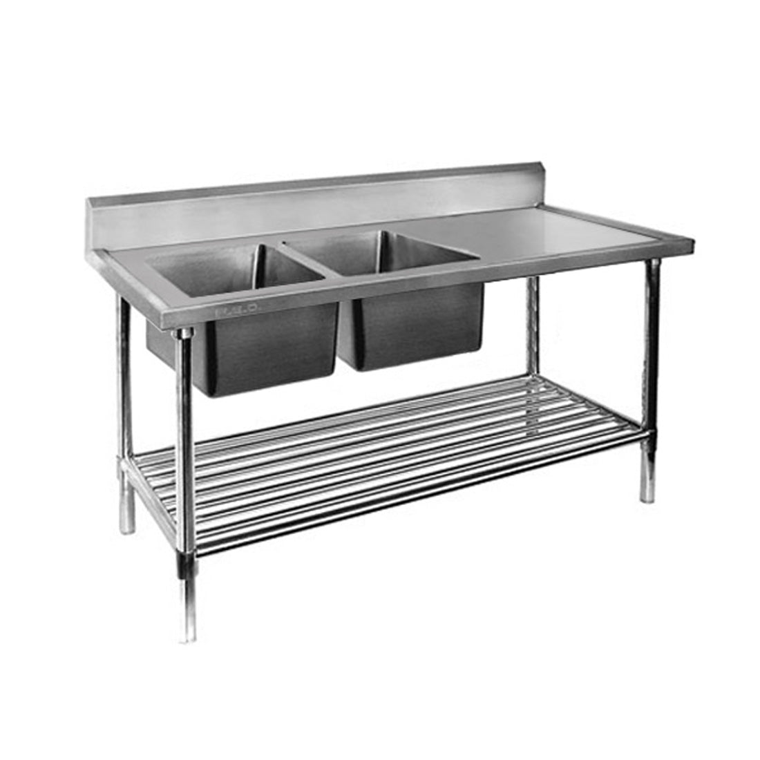 Modular Systems Double Left Sink Bench with Pot Undershelf 1800x700x900 DSB7-1800L/A