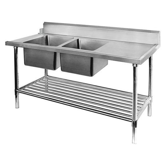 Modular Systems Left Inlet Double Sink Dishwasher Bench 1800x700x900 DSBD7-1800L/A