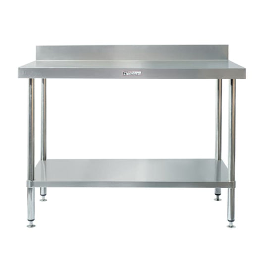 Simply Stainless Work Bench with Splashback Includes undershelf 1200x600x900 SS02.1200