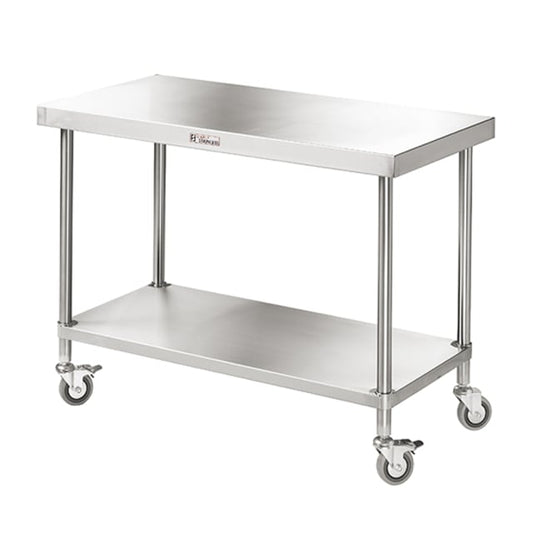 Simply Stainless Mobile Work Bench Includes undershelf 600x700x900 SS03.7.0600