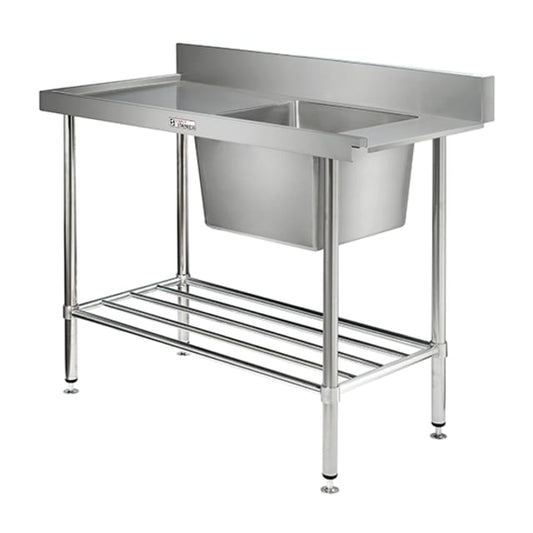Simply Stainless Dishwasher Inlet Bench - Left Hand Inlet 1650x600x900 SS08.1650L
