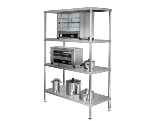 900mm Simply Stainless Adjustable Stainless Steel 4 Tier Shelving - 4 Tier 
Sloped Stainless Steel Shelves SS17.DF.0900