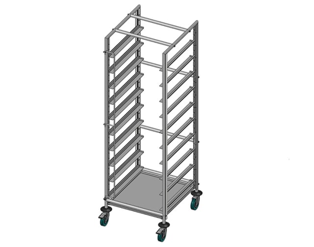 Mobile Dishwasher Basket Trolley
Includes: adjustable runners to suits leading brands of popular commercial dishwasher baskets