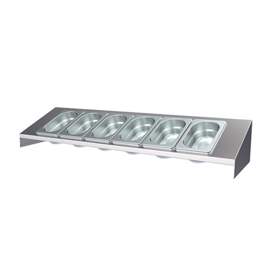 Simply Stainless Bar  Condiment Holder - 6 x 1/9GN Pans
