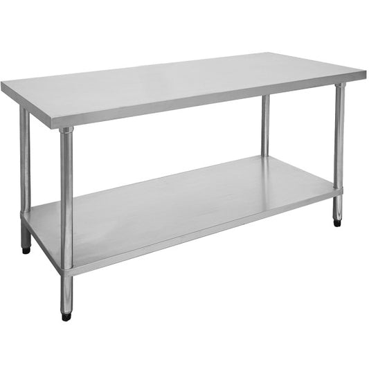 Economic 304 Grade Stainless Steel Table 2400x600x900 - 6 legs 2400-6-WB