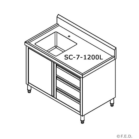 Modular Systems CABINET WITH LEFT SINK 2100x700x900 SC-7-1200L-H