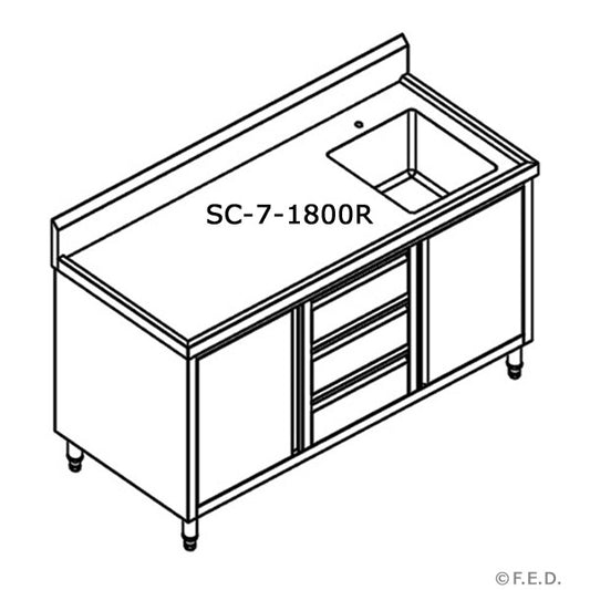 Modular Systems CABINET WITH RIGHT SINK 1800x700x900 SC-7-1800R-H