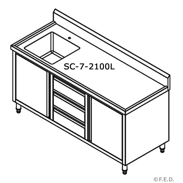 Modular Systems CABINET WITH LEFT SINK 2100x700x900 SC-7-2100L-H
