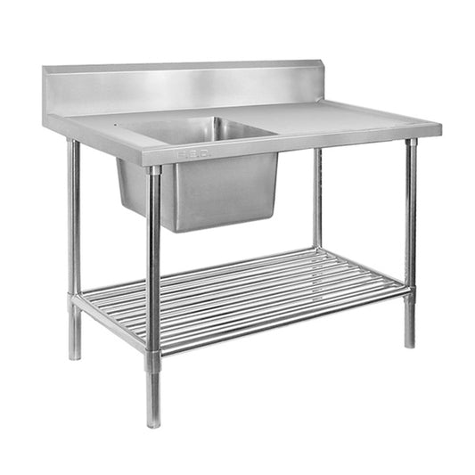 Modular Systems Single Left Sink Bench with Pot Undershelf 1200x600x900 SSB6-1200L/A