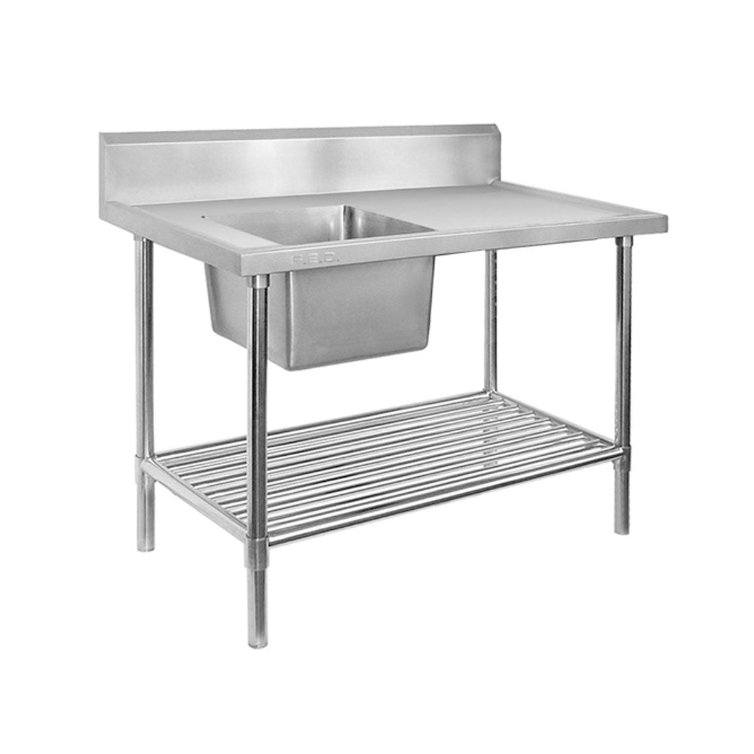 Modular Systems Single Left Sink Bench with Pot Undershelf 1800x600x900 SSB6-1800L/A