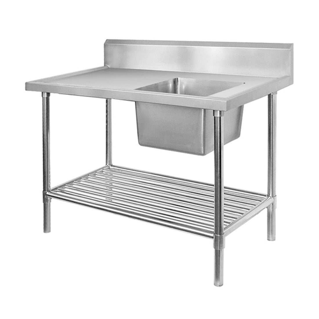Modular Systems Single Right Sink Bench with Pot Undershelf 2400x600x900 SSB6-2400R/A